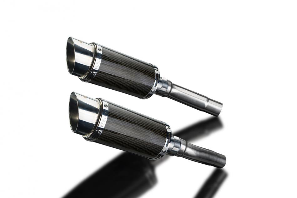 DUCATI MONSTER 620-695-800 02-08 200mm ROUND CARBON  SILENCER EXHAUST KIT