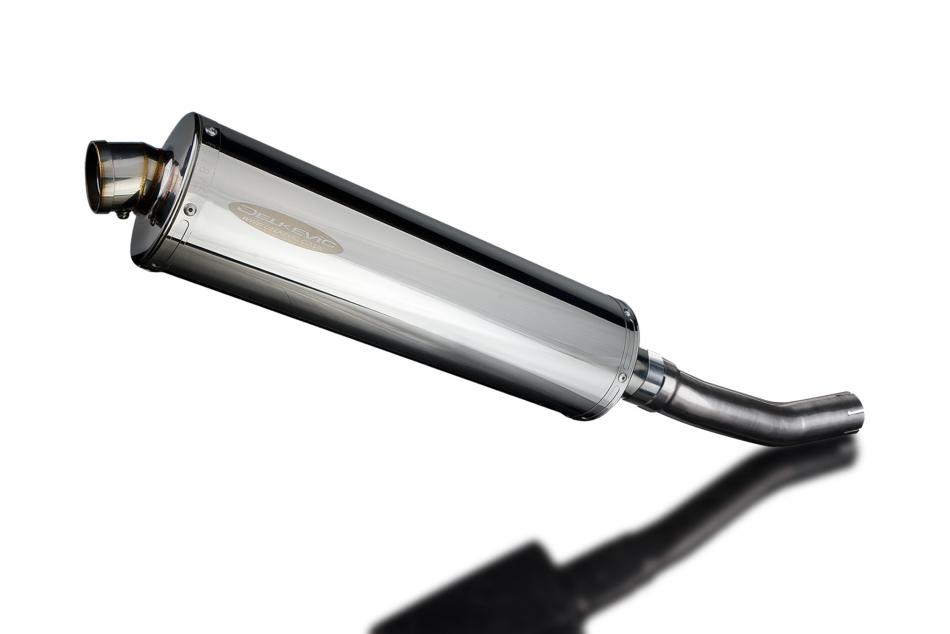 KAWASAKI KLR650A 1987-2007 450mm OVAL STAINLESS BSAU SILENCER EXHAUST KIT