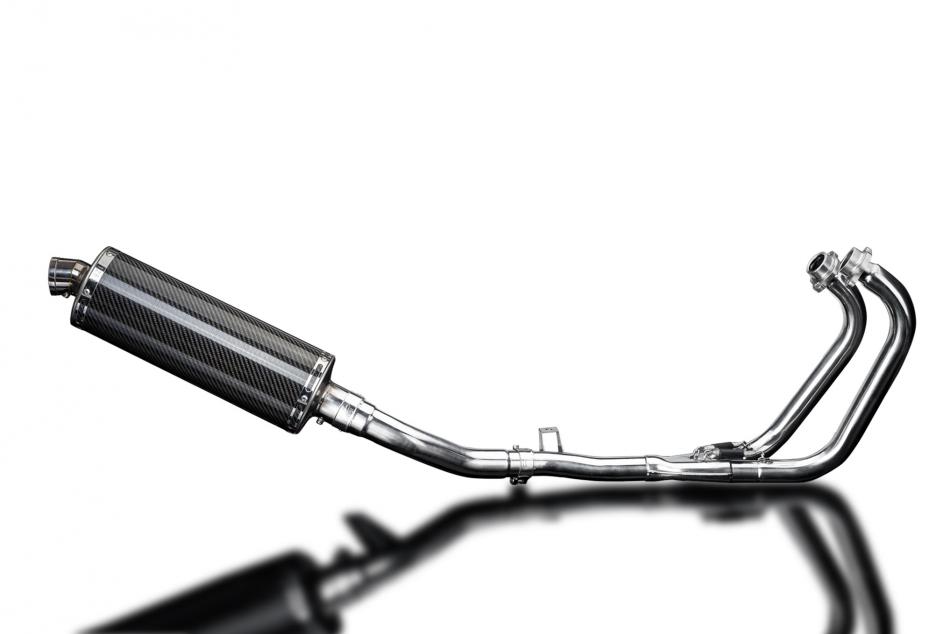 GW250 INAZUMA 2013-2017 / OVAL 350mm (14 inch) CARBON FIBRE SILENCER 2-1 COMPLETE SYSTEM