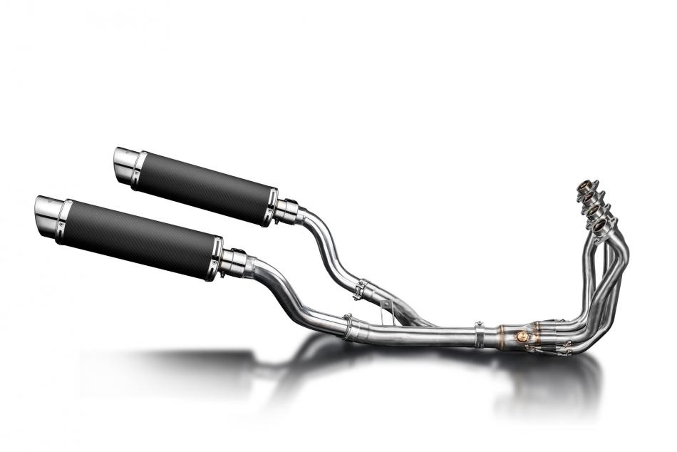 KAWASAKI Z1000SX Z1000 2010> FULL EXHAUST SYSTEM 350mm CARBON ROUND SILENCERS