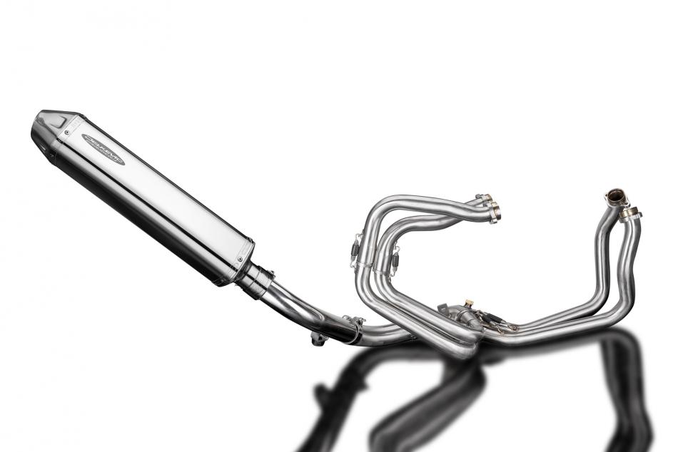 VFR800F 2014-2019 / TRI-OVAL 420mm (17 inch) RH SILENCER 4 into 1 COMPLETE SYSTEM 304 STAINLESS STEE