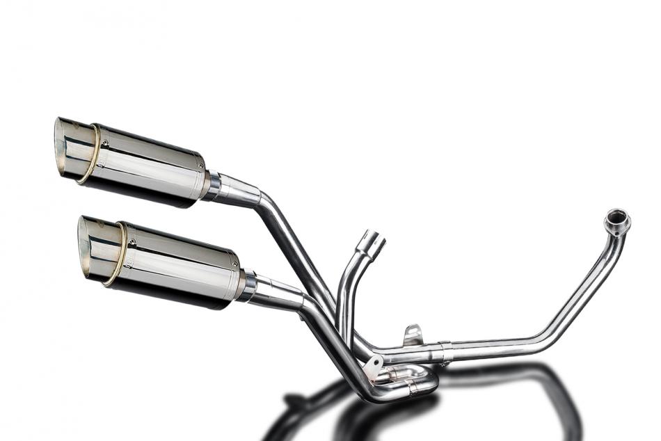 SUZUKI SV650 98-02 FULL 2-2 EXHAUST SYSTEM 200mm STAINLESS ROUND SILENCERS