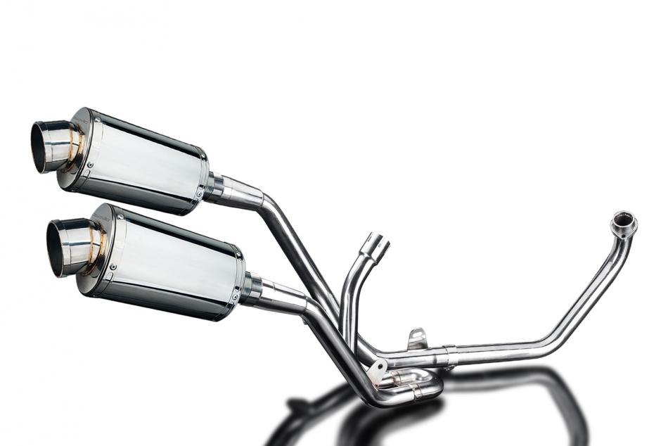 SUZUKI SV650 98-02 FULL 2-2 EXHAUST SYSTEM 225mm STAINLESS OVAL SILENCERS