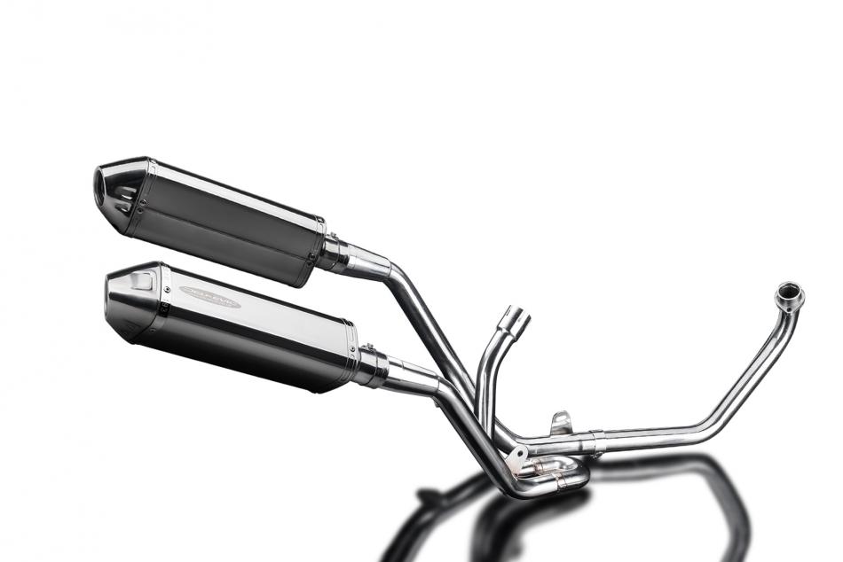 SUZUKI SV650 98-02 FULL 2-2 EXHAUST SYSTEM 320mm STAINLESS TRI BSAU SILENCERS