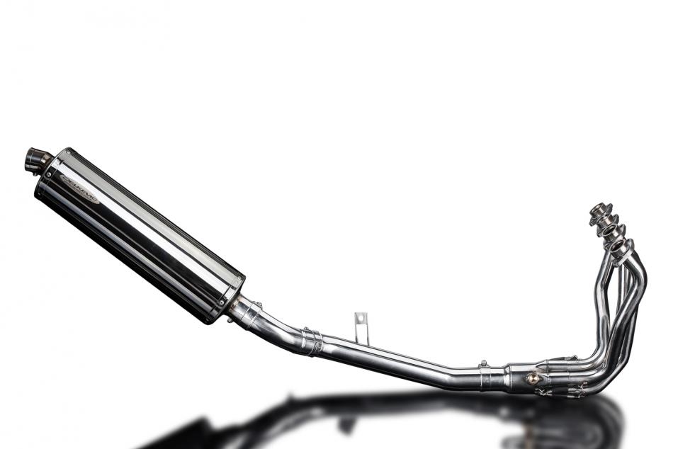 KAWASAKI Z900 17-19 FULL EXHAUST SYSTEM 450mm STAINLESS OVAL BSAU SILENCER