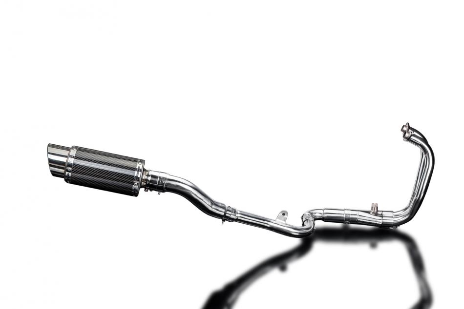 KAWASAKI NINJA 300 2013-19 FULL 2-1 EXHAUST 200mm CARBON ROUND SILENCER