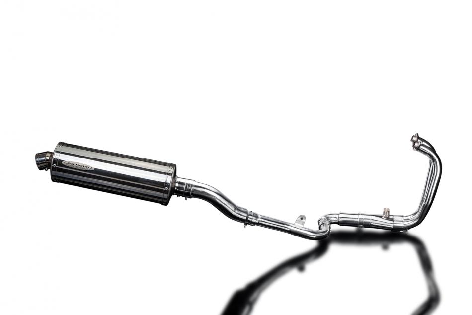 KAWASAKI NINJA 300 2013-19 FULL 2-1 EXHAUST 350mm STAINLESS OVAL BSAU SILENCER