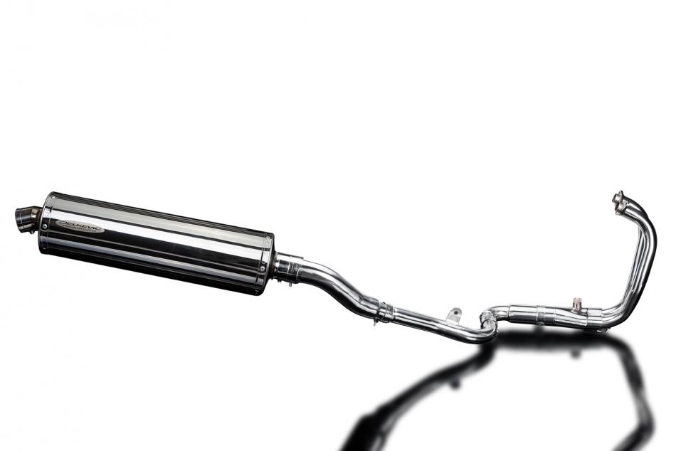 KAWASAKI NINJA 300 2013-19 FULL 2-1 EXHAUST 450mm STAINLESS OVAL BSAU SILENCER