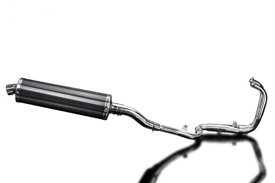 KAWASAKI NINJA 300 2013-19 FULL 2-1 EXHAUST 450mm CARBON OVAL BSAU SILENCER