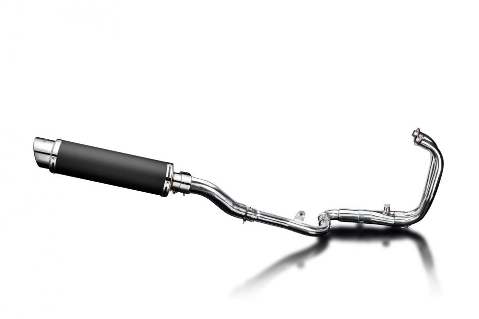 KAWASAKI NINJA 300 2013-19 FULL 2-1 EXHAUST 350mm CARBON ROUND BSAU SILENCER
