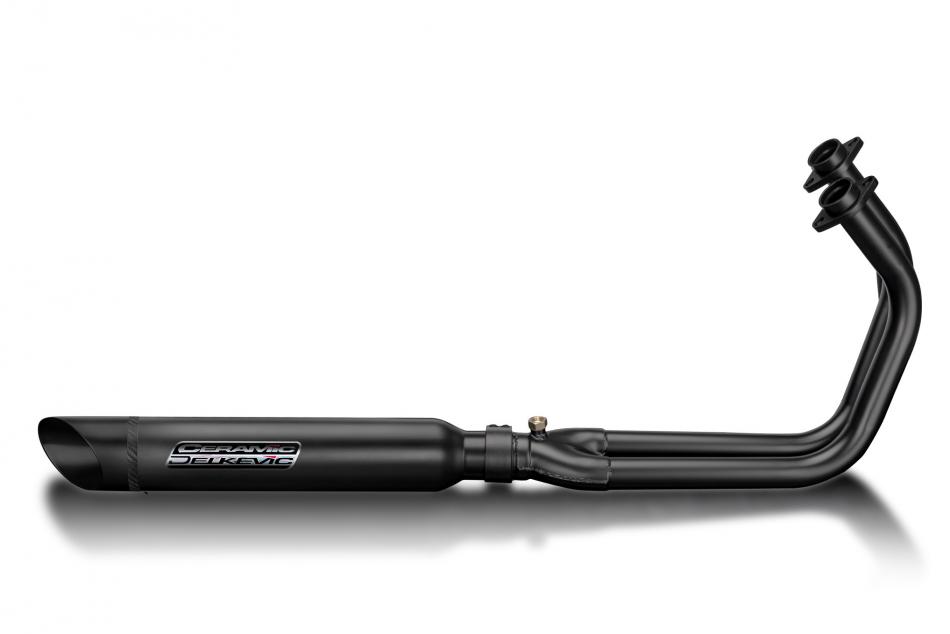 Kawasaki Vulcan S EN650 15-21 Full Exhaust 2-1 Ceramic 410mm Slash Cut Silencer