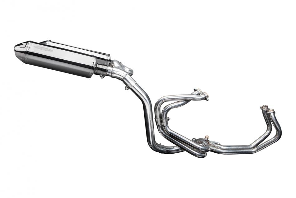 HONDA VFR800 VTEC 2002-13 EXHAUST SYSTEM 320mm STAINLESS TRI BSAU SILENCERS