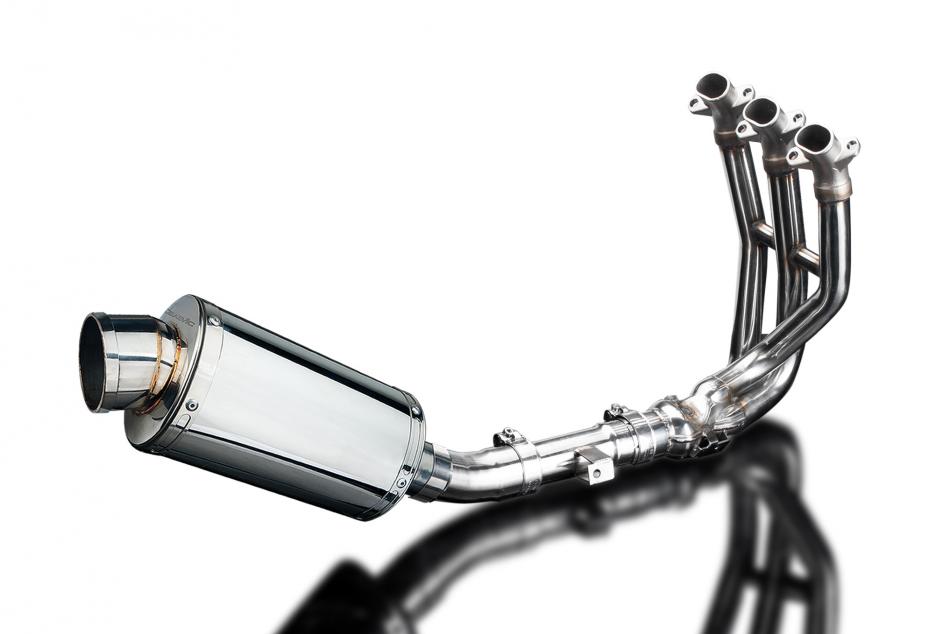 TRIUMPH STREET TRIPLE 675 13-16 DECAT FULL 3-1 EXHAUST 225mm OVAL SILENCER