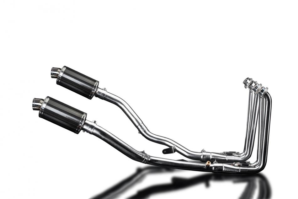 YAMAHA FJR1300 01-05 DECAT FULL 4-2 EXHAUST 225mm CARBON OVAL SILENCERS