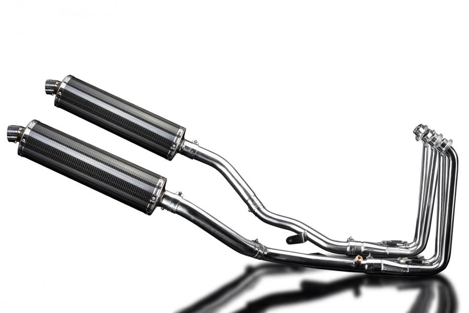 YAMAHA FJR1300 01-05 DECAT FULL 4-2 EXHAUST 450mm CARBON OVAL BSAU SILENCERS