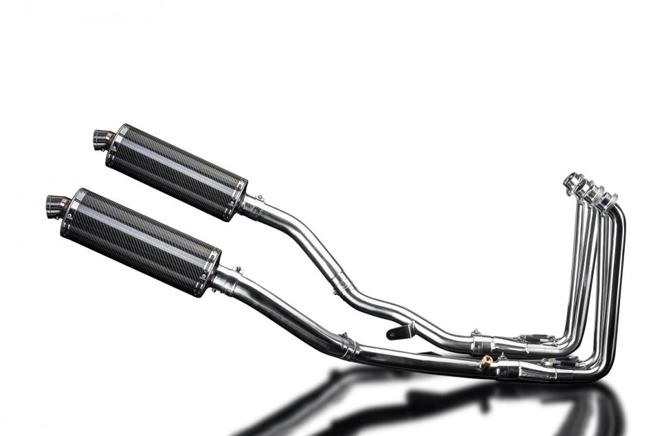 YAMAHA FJR1300 01-05 DECAT FULL 4-2 EXHAUST 350mm CARBON OVAL BSAU SILENCERS