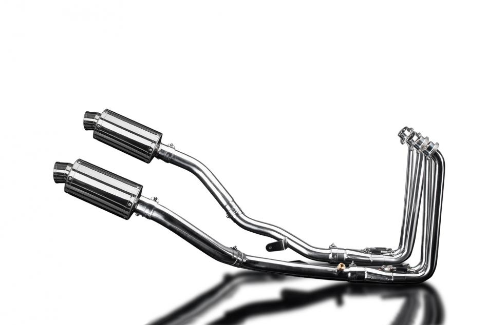 YAMAHA FJR1300 01-05 DECAT FULL 4-2 EXHAUST 225mm STAINLESS OVAL SILENCERS