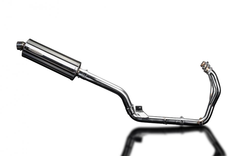 TRIUMPH TIGER 800 2010-19 EXHAUST SYSTEM 350MM STAINLESS OVAL SILENCER