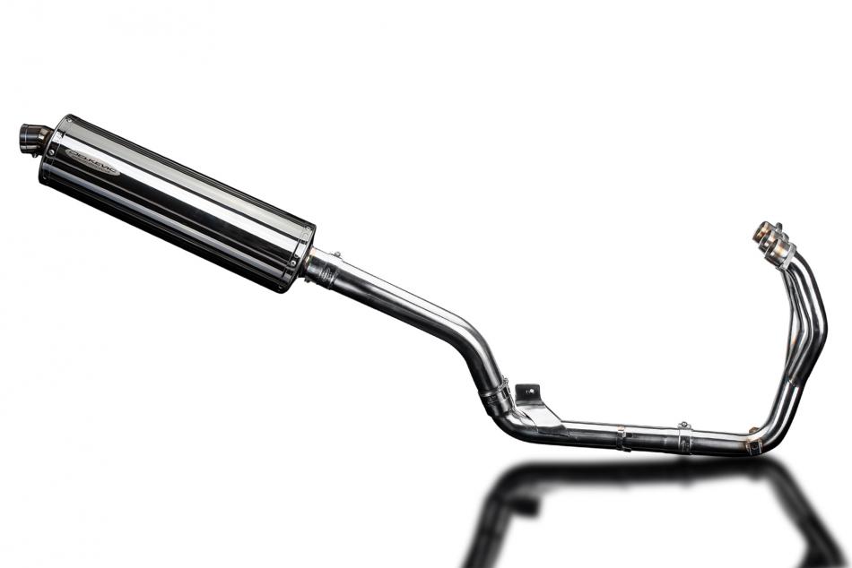 TRIUMPH TIGER 800 2010-19 EXHAUST SYSTEM 450MM STAINLESS OVAL SILENCER