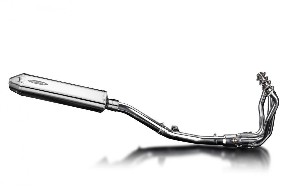 VERSYS 1000 2010-2014 / TRI-OVAL 420mm (17 inch) R/H STAINLESS SILENCER 4-1 COMPLETE SYSTEM