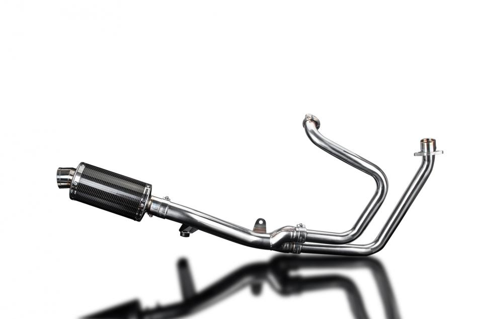 HONDA NT650V DEAUVILLE 98-05 OVAL 225mm CARBON SILENCER FULL EXHAUST SYSTEM