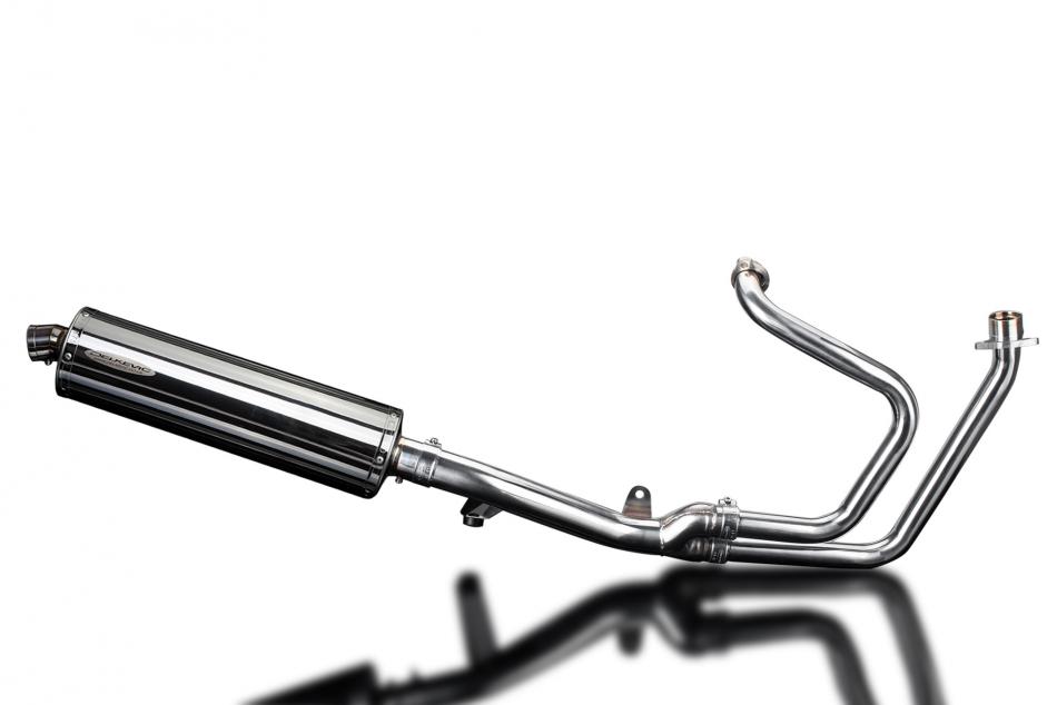 HONDA NT650V DEAUVILLE 98-05 OVAL 450mm STAINLESS SILENCER FULL EXHAUST SYSTEM