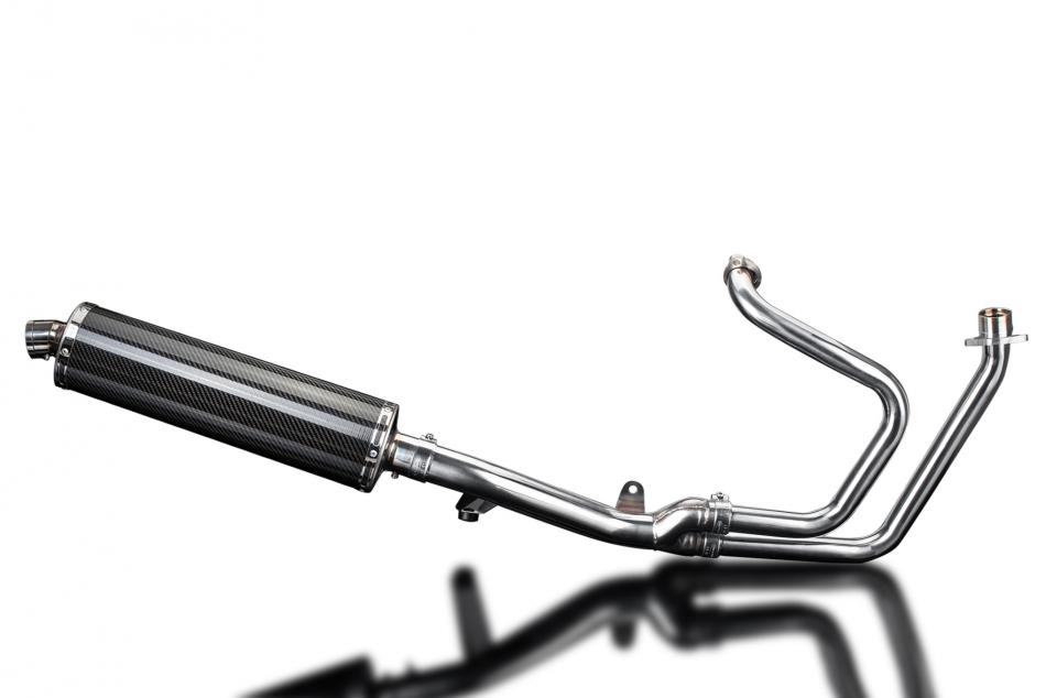 HONDA NT650V DEAUVILLE 98-05 OVAL 450mm CARBON SILENCER FULL EXHAUST SYSTEM