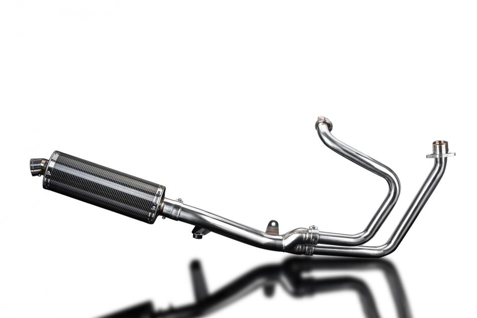 HONDA NT650V DEAUVILLE 98-05 OVAL 350mm CARBON SILENCER FULL EXHAUST SYSTEM