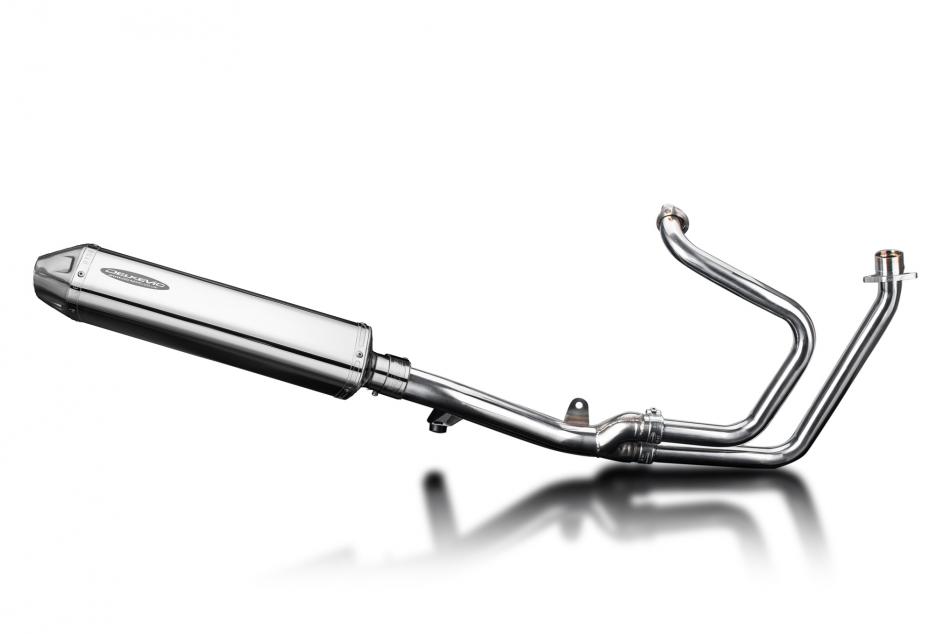 Honda NT650V Deauville 98-05 Full Exhaust 2-1 420mm Tri-Oval Stainless Silencer