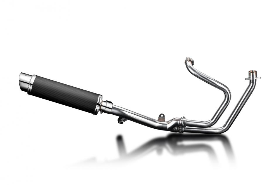 HONDA NT650V DEAUVILLE 98-05 ROUND 350mm CARBON SILENCER FULL EXHAUST SYSTEM