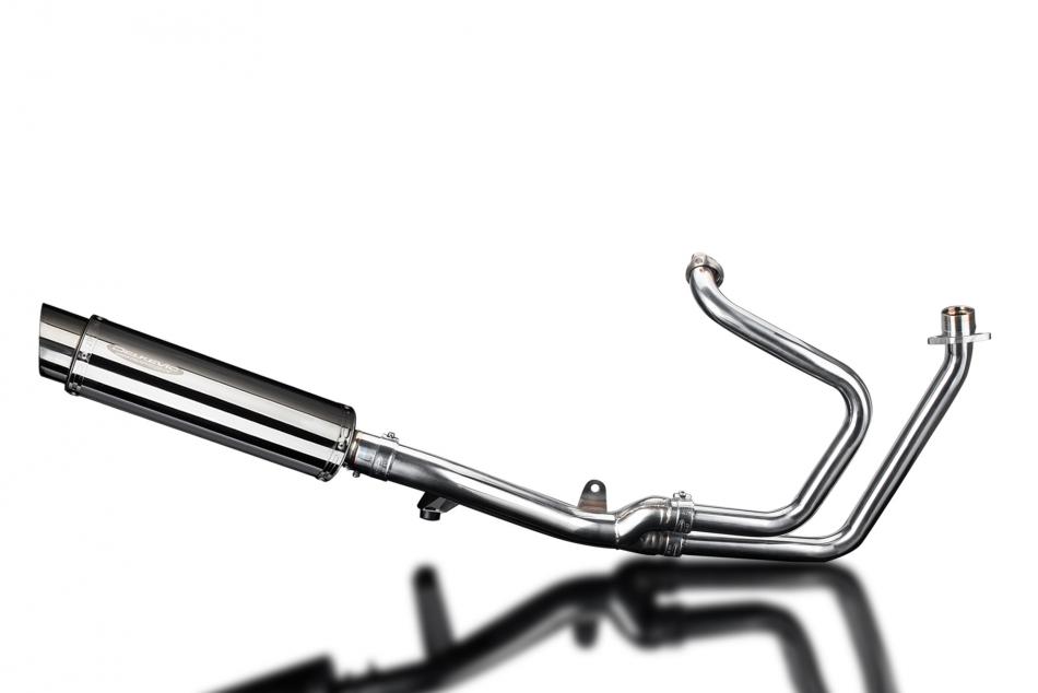 HONDA NT650V DEAUVILLE 98-05 ROUND 350mm STAINLESS SILENCER FULL EXHAUST SYSTEM