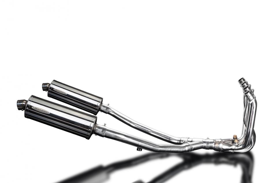 KAWASAKI ZZR1400 08-11 4-2 EXHAUST SYSTEM 350mm STAINLESS OVAL BSAU SILENCERS