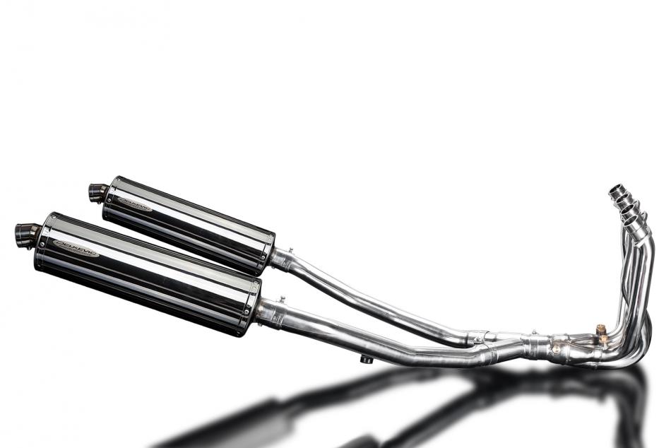 KAWASAKI ZZR1400 08-11 4-2 EXHAUST SYSTEM 450mm STAINLESS OVAL BSAU SILENCERS
