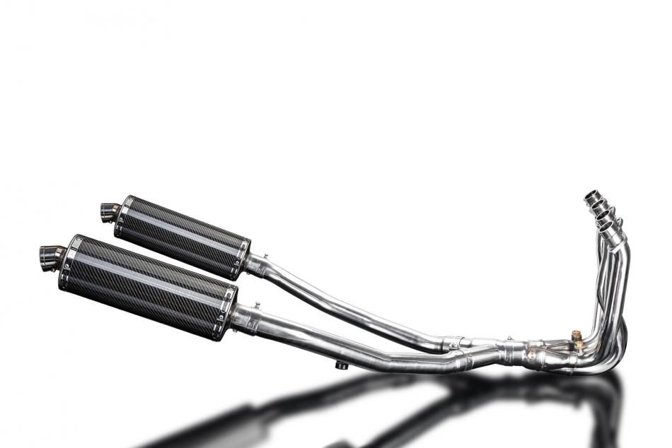 KAWASAKI ZZR1400 08-11 4-2 EXHAUST SYSTEM 350mm CARBON OVAL BSAU SILENCERS