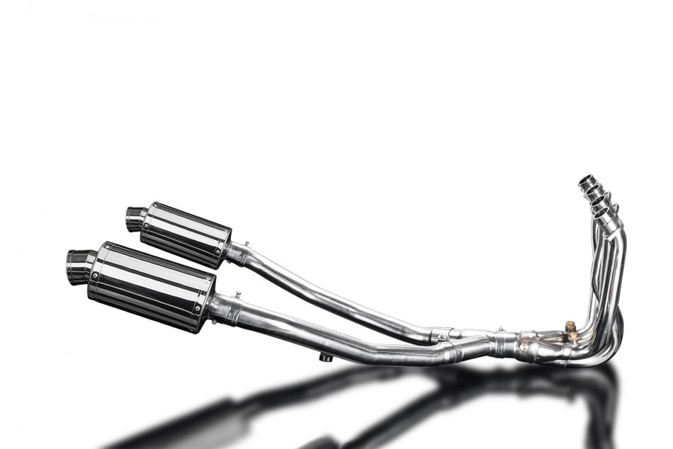 KAWASAKI ZZR1400 08-11 4-2 EXHAUST SYSTEM 225mm STAINLESS OVAL SILENCERS