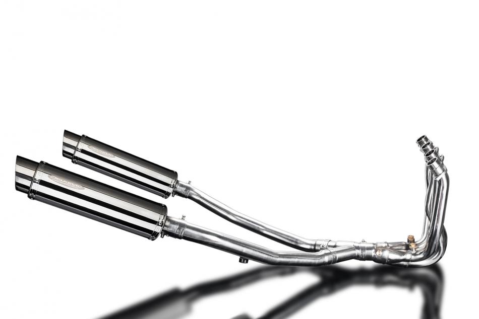 KAWASAKI ZZR1400 08-11 4-2 EXHAUST SYSTEM 350mm STAINLESS ROUND SILENCER BSAU SI