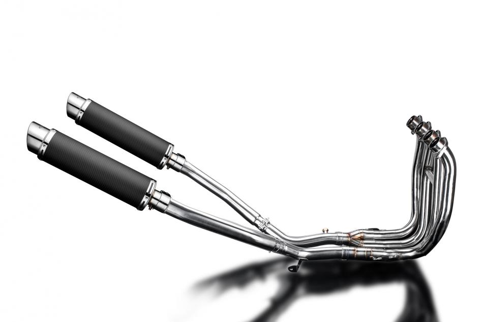 SUZUKI GSX1300R HAYABUSA 08-20 4-2 EXHAUST SYSTEM 350mm CARBON ROUND SILENCER BS