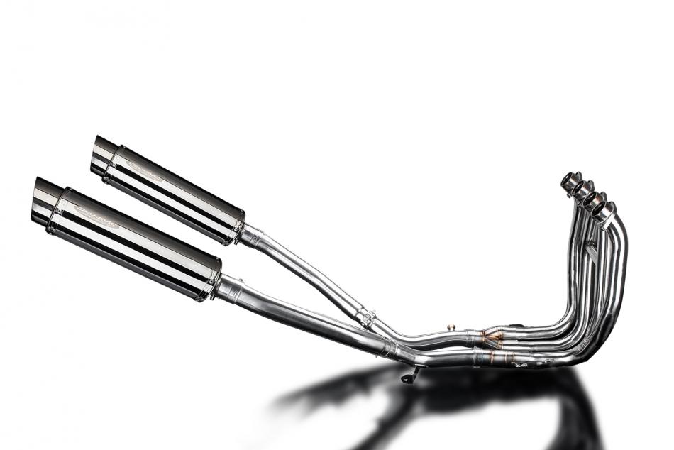 SUZUKI GSX1300R HAYABUSA 08-20 4-2 EXHAUST SYSTEM 350mm STAINLESS ROUND SILENCER