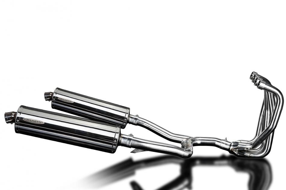 KAWASAKI ZZR1100 GPZ1100S 4-2 EXHAUST SYSTEM 450mm STAINLESS OVAL BSAU SILENCER