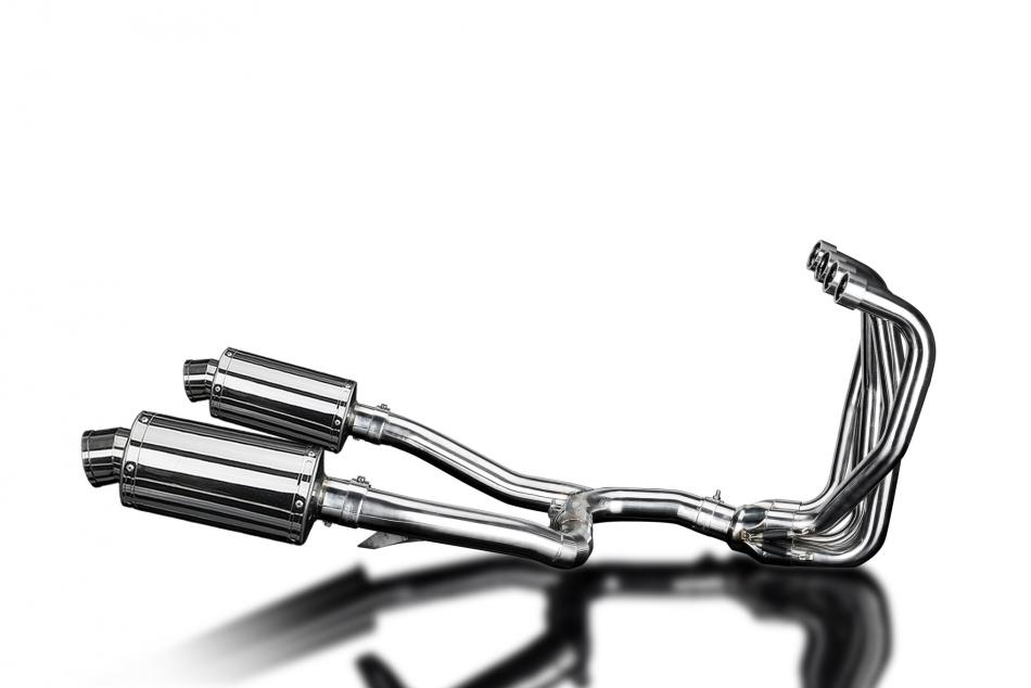 KAWASAKI ZZR1100 GPZ1100S 4-2 EXHAUST SYSTEM 225mm STAINLESS OVAL SILENCERS