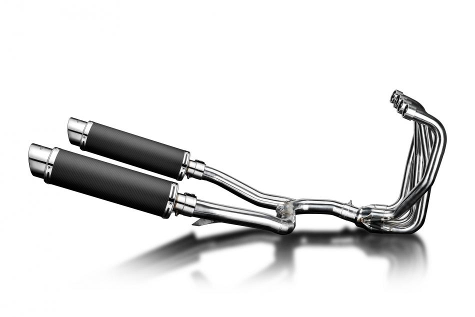 KAWASAKI ZZR1100 GPZ1100S 4-2 EXHAUST SYSTEM 350mm CARBON ROUND BSAU SILENCERS