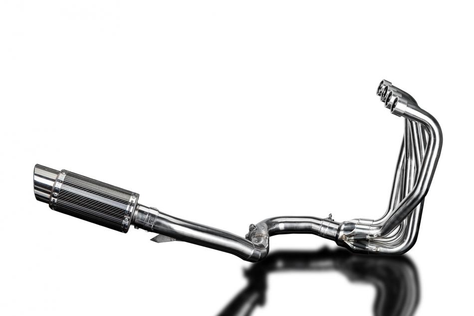 KAWASAKI ZZR1100 GPZ1100S 4-1 EXHAUST SYSTEM 200mm CARBON ROUND SILENCERS