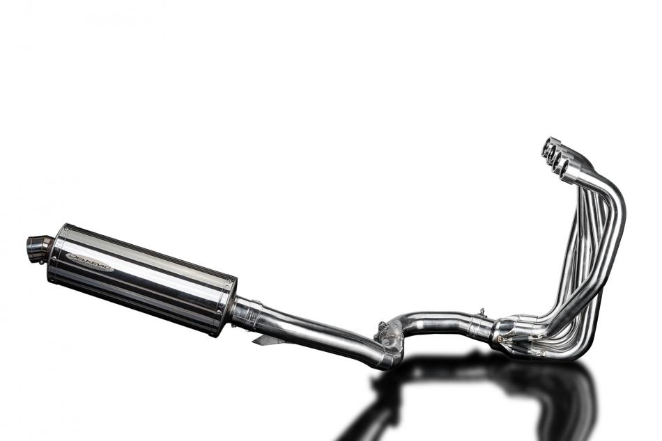 KAWASAKI ZZR1100 1990-2001 4-1 EXHAUST SYSTEM 350mm STAINLESS OVAL BSAU SILENCER
