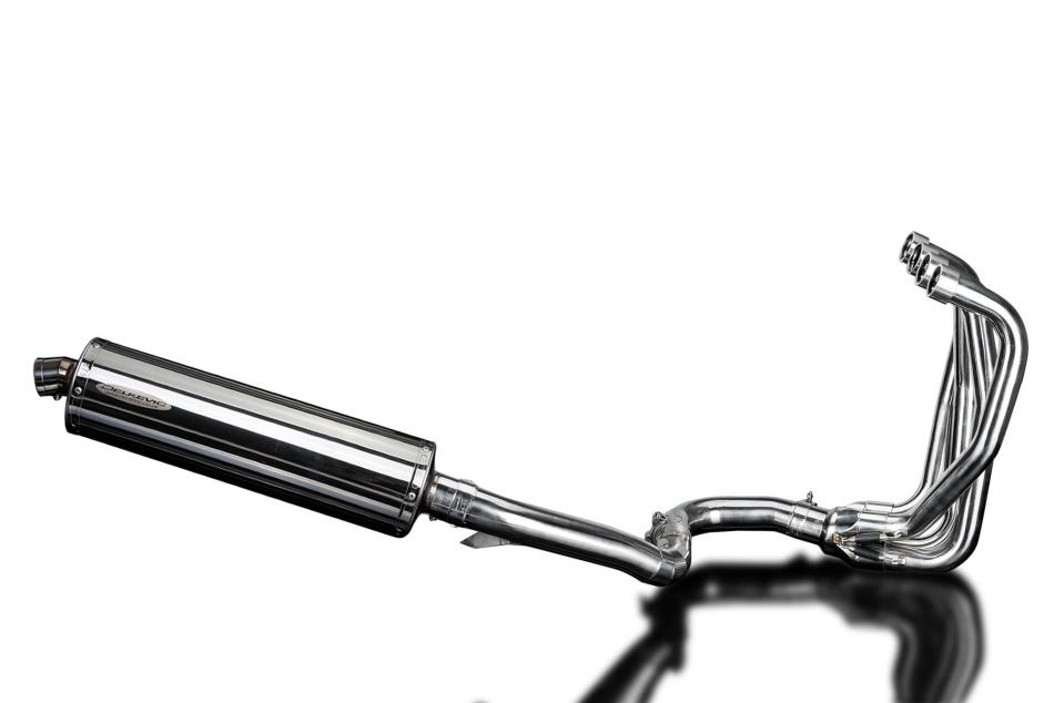 KAWASAKI ZZR1100 1990-2001 4-1 EXHAUST SYSTEM 450mm STAINLESS OVAL BSAU SILENCER