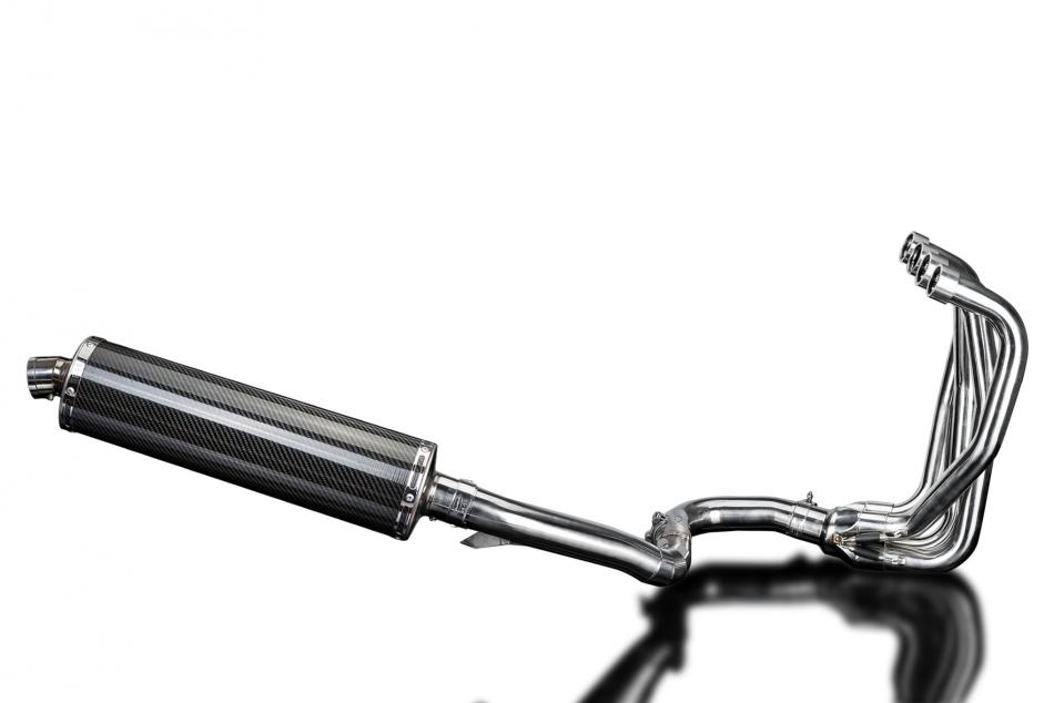 KAWASAKI ZZR1100 1990-2001 4-1 EXHAUST SYSTEM 450mm CARBON OVAL BSAU SILENCERS