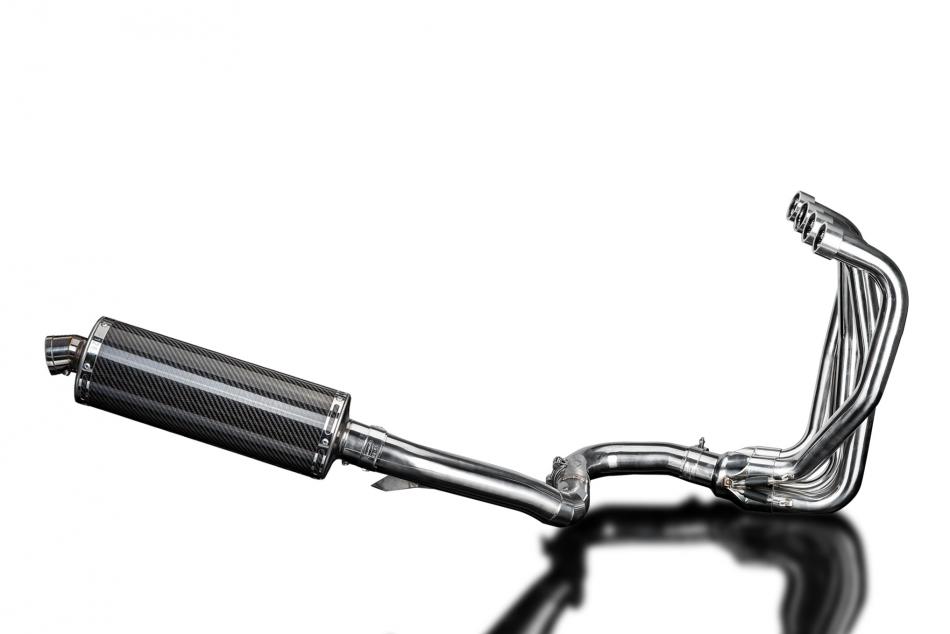 KAWASAKI ZZR1100 1990-2001 4-1 EXHAUST SYSTEM 350mm CARBON OVAL BSAU SILENCERS