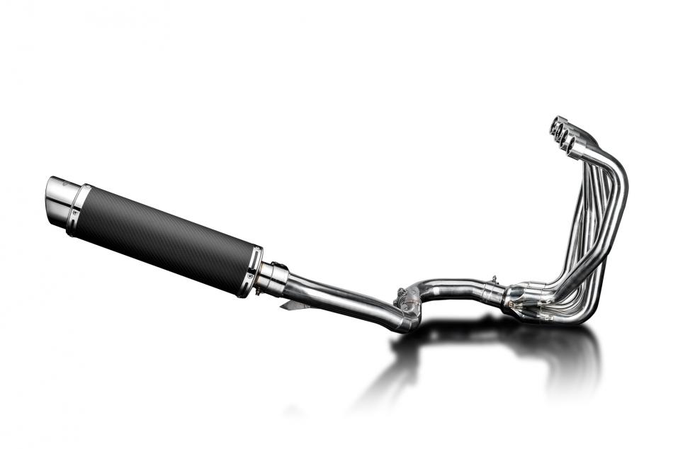 KAWASAKI ZZR1100 GPZ1100S 4-1 EXHAUST SYSTEM 350mm CARBON ROUND BSAU SILENCERS