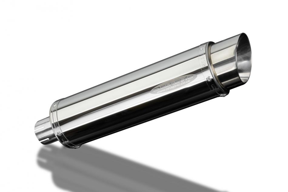 Delkevic Motorcycle 350mm Round Stainless Exhaust Silencer End Can with Strap
