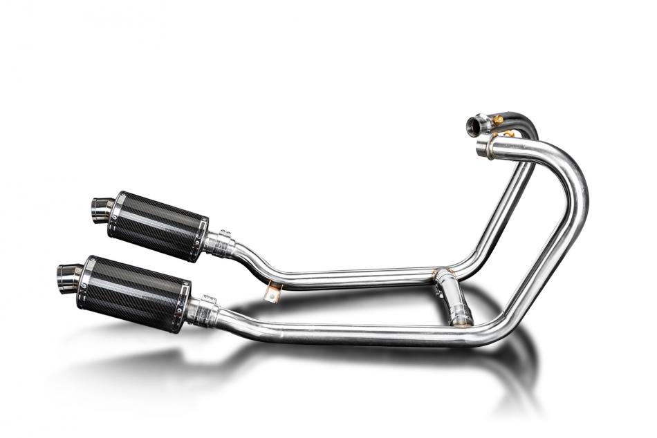 1200 THRUXTON R/RS 2016-2024 / DS70 OVAL 225mm (9 inch) CARBON FIBRE SILENCER 2 into 2 COMPLETE SYST