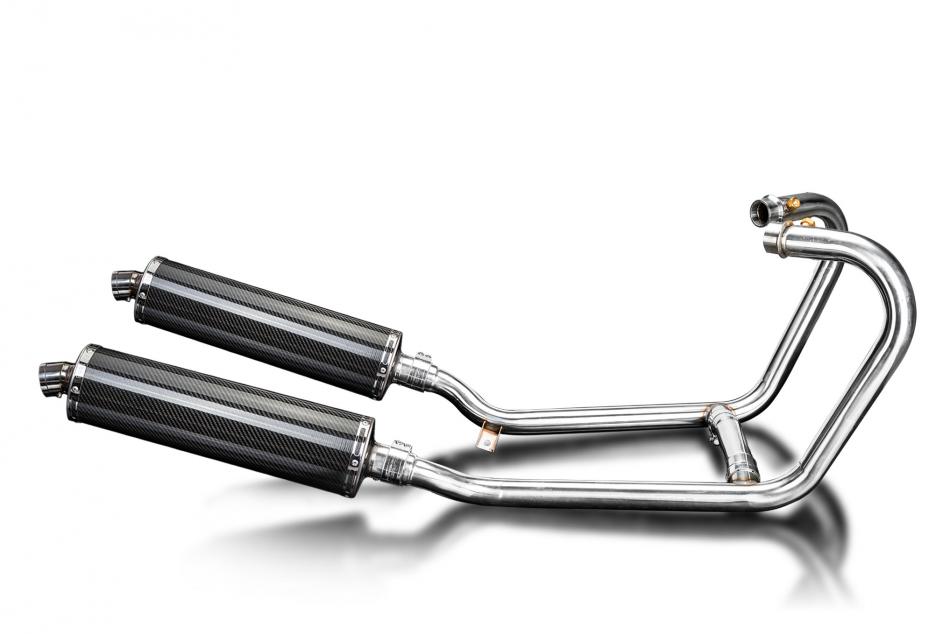 1200 THRUXTON R/RS 2016-2024 / OVAL 450mm (18 inch) CARBON FIBRE SILENCER 2 into 2 COMPLETE SYSTEM